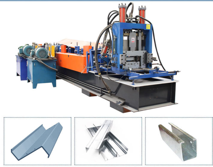 Multifunctional Cutting C Purlins Roll Forming Machine