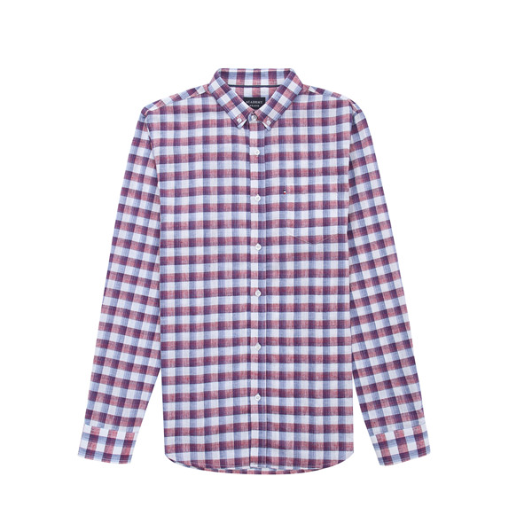 Men's Linen Yarn Dyed Long Sleeve Shirt