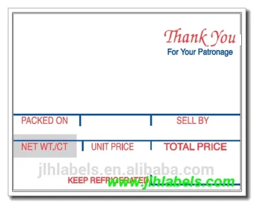 Hobart SP-80 Style J Labels, Hobart SP-1500 Style J Labels 2.25"x1.75",1275 labels/roll