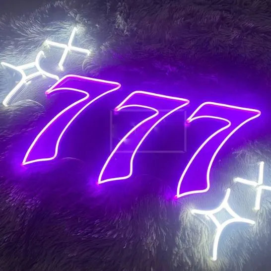 Custom 777 Neon Sign for Home Decor and Business Events