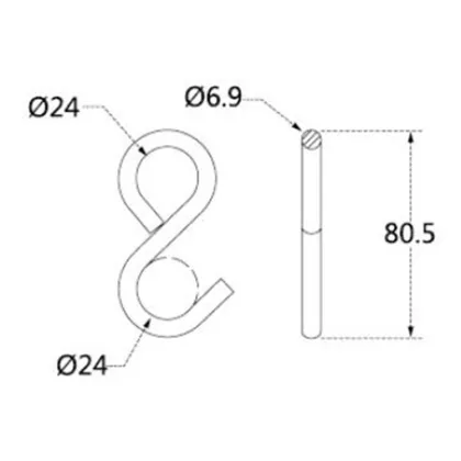 PVC Coated Small S Hooks 25mm Mini S Shaped Metal Hooks