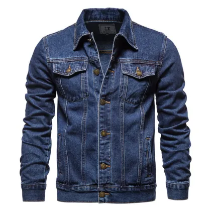 Casual Cotton Denim Jacket for Men - Bulk Wholesale Jean Jacket
