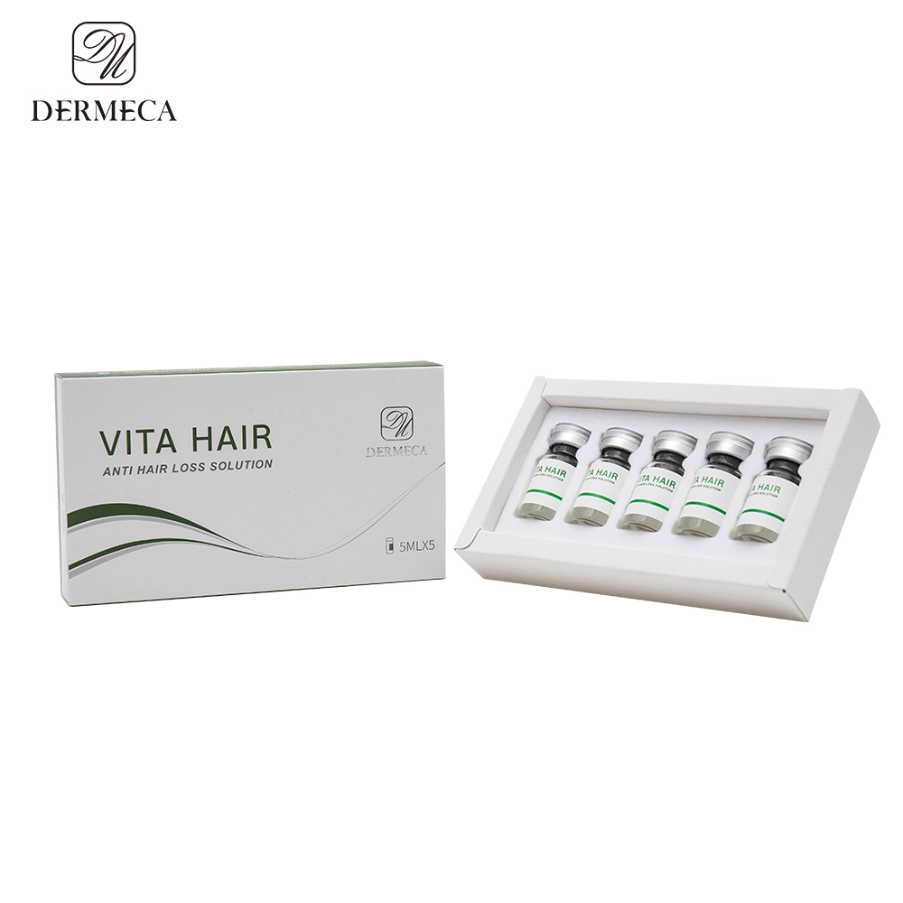 Dermeca Vita Haar 5ml * 5vials / Box Mesotherapie Cocktails injizierbare Ha Serum Anti Haarausfall Lösung, die Hyaluronsäure Meso Haarwachstum Produkte Behandlung für Salon