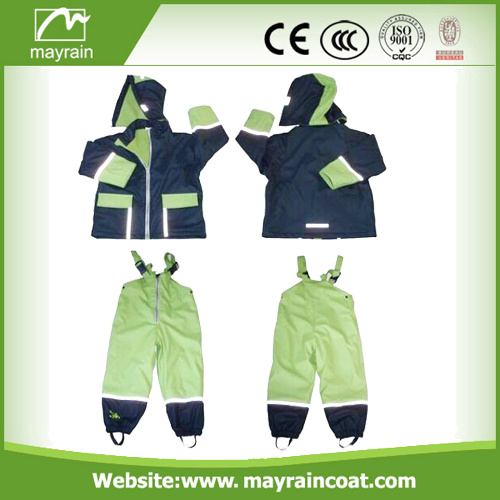 Waterproof PU Soft Light Children Rainsuit