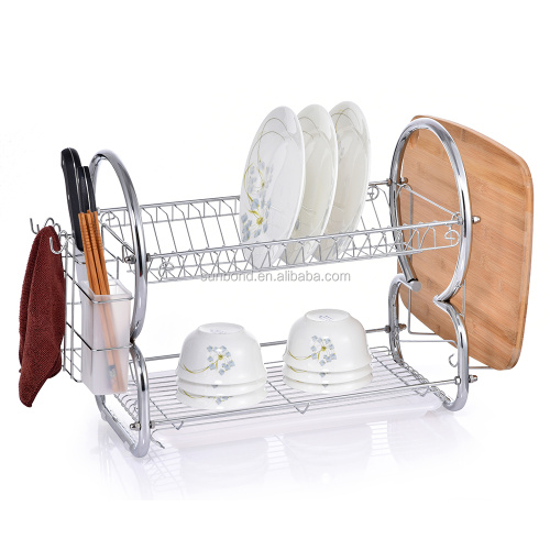 Dish Rack 8 shaped 2 tier display dish drainer rack Supplier