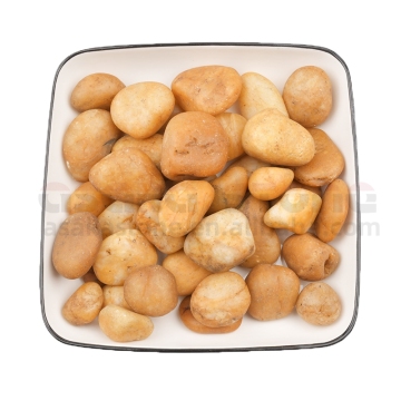 Natural Yellow Cobbles: Polished Stone for Outdoor Garden Paving and Landscaping