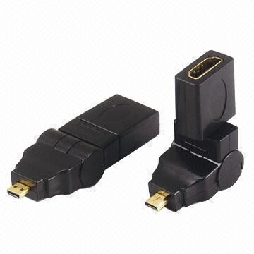 Micro HDMI maschio a HDMI femmina adattatore, rotante a 360°, placcato in oro 24K