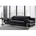 Modern Leather Couch with Chrome Legs