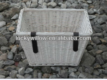 graceful white wicker bicycle basket (manufacture)