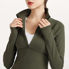 1/4 zip легкий воздухопроницаемый базовый слой рубашки женщин