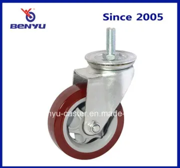 4Inch PU Trolley Wheel Caster in Red Color