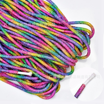 Custom Size Crystal Diamond Rhinestone Cord for Hoodies Decoration: 120cm, 140cm, 160cm Options Available