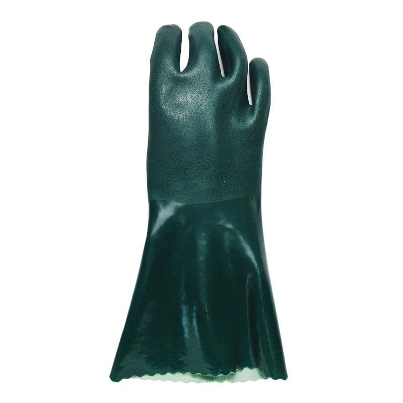 Guanti verniciati in PVC verde 14 &#39;&#39;