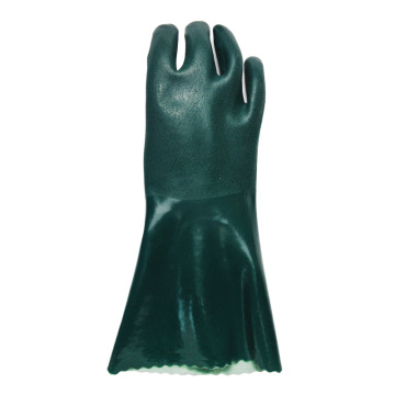 Green PVC coated gloves 14''