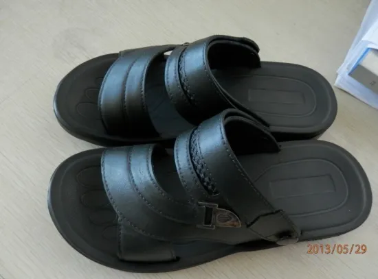 men's slippers, leather