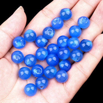 Blue Agate 10MM Button Round Beads Drilled 2.0mm Edge-hole 10PCS/LOT