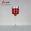 Ato Vintage Once-Head Candlestick Plate Taper Toper Holder Holder Stand с Red Glass Worwive