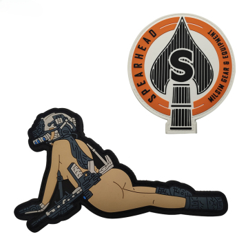 Sexy Girl PVC Rubber Badges with Hook Loop for Tactical Enthusiasts