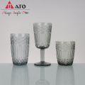 Retro Goblet Thick grey Colored wine Glass set