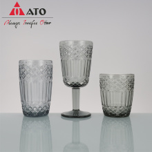 Retro Goblet Thick grey Colored wine Glass set