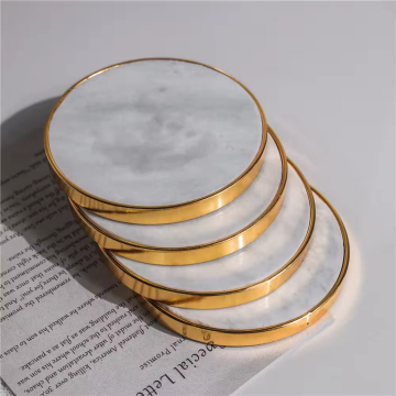 Wholesale Customized Luxury Coasters: Gold Edged Silicone, Bamboo, Marble & Logo Printed Options for Bar and Home Decor