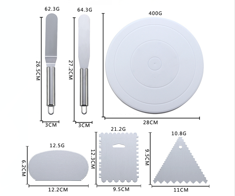 6 pcs cake decorating kit set