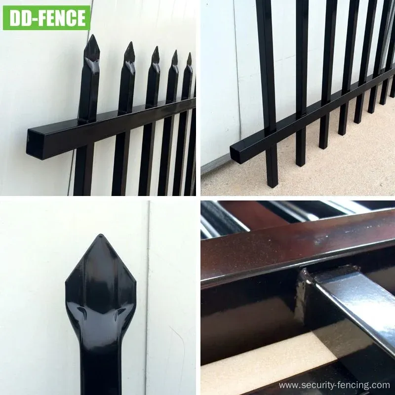 Black Metal Tubular Picket Fence Wrought Iron Fence