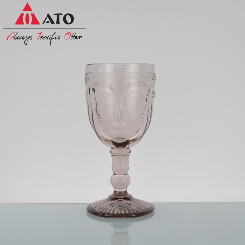 ATO Pink color glass goblet for drinking beverage
