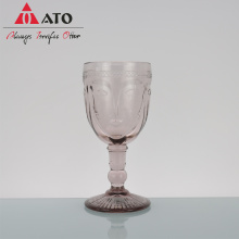 ATO Pink color glass goblet for drinking beverage