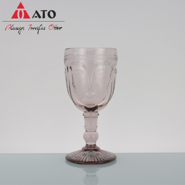 ATO Pink color glass goblet for drinking beverage