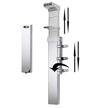304 stainless steel yang dapat disesuaikan batang shower dengan pipa-in-pipa batang pengangkat geser