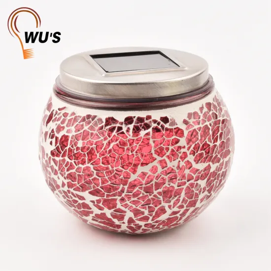 IP44 0.06w garden decoration lamp glass plastic metal mosaic lights sun jar
