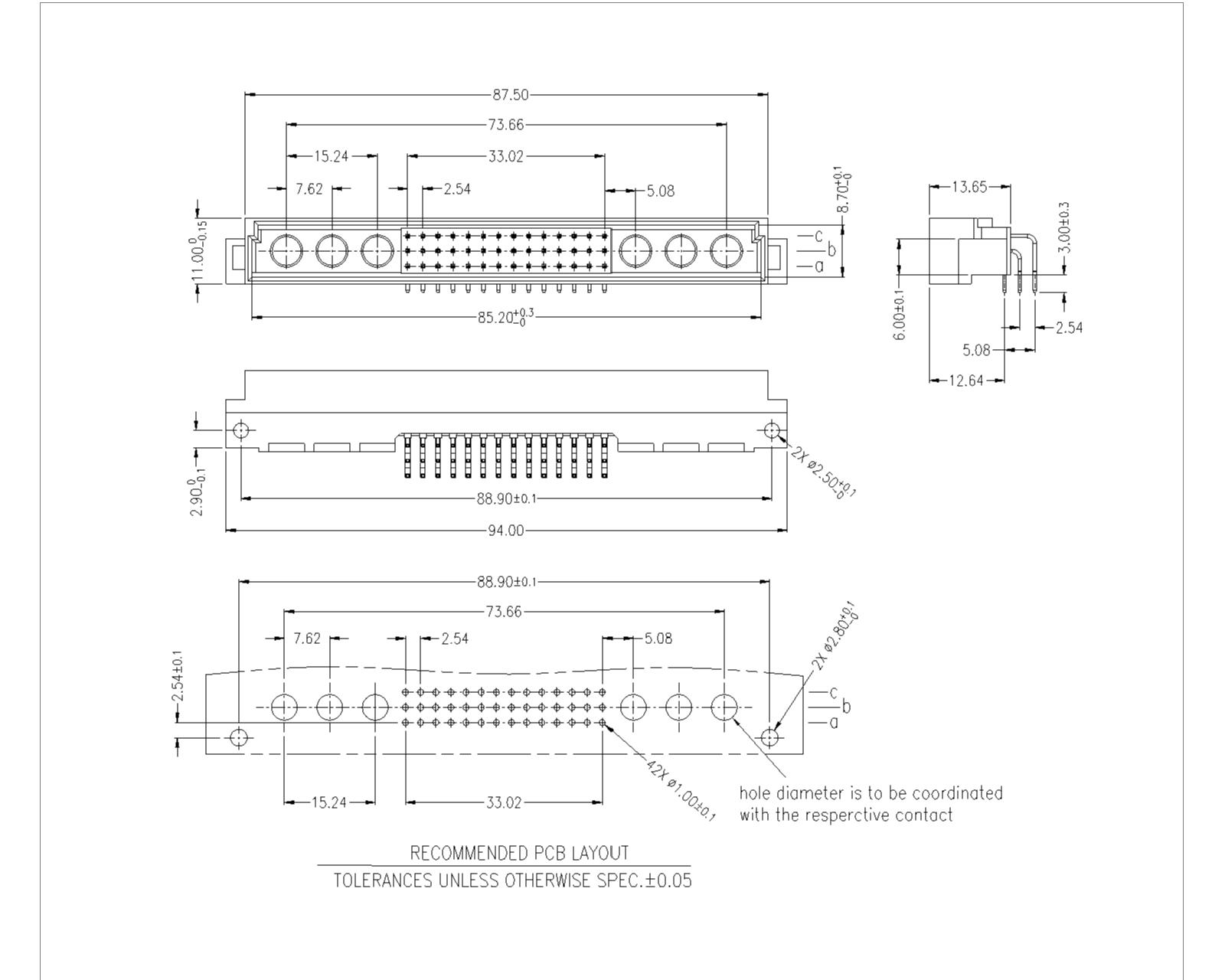 DMR-42-B-48-XX-M01 DIN 41612 M TYPE- Male 42+