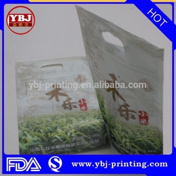 one side clear one side foil zipper bag with hanging hold