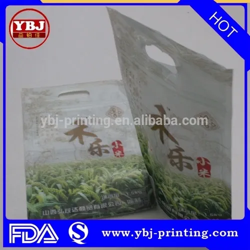 one side clear one side foil zipper bag with hanging hold