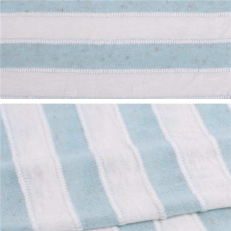 Custom Blue and White Stripes Knitted Jersey Fabric (4）