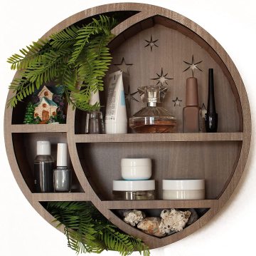 Crescent Moon Wall Shelf - Exquisite Crystal Wall Decor Organizer