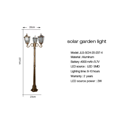 Outdoor Solar Led Garden Street Post Lighting