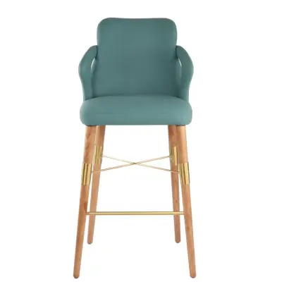 Italian light luxury light green bar chair