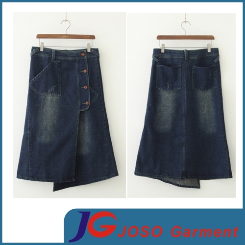 Factory Wholesale Ladies Denim Long Skirts (JC2054)