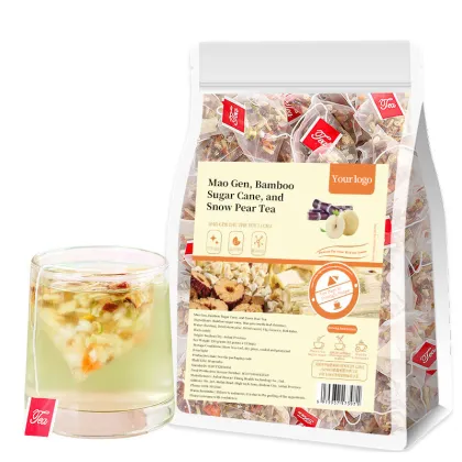 Mao Gen Bamboo Sugar Cane and Snow Pear Tea - Healthy Instant Bag Tea for Adults