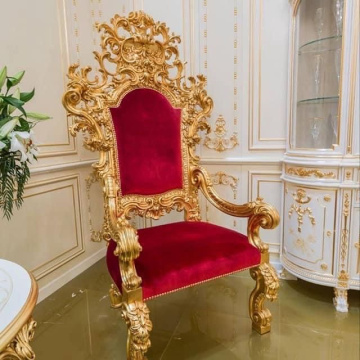 Gold Throne Chairs for Royal Wedding: King and Queen Chairs for Groom and Bride