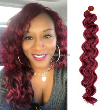 AliLeader Curly Crochet Hair Braid Ombre 18'' Deep Wave Braiding Hair Extensions Ocean Wave Crochet Braids For Bulk Hair