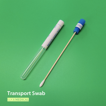 Transport Swab Tube Wooden Stick Cotton Tip CE