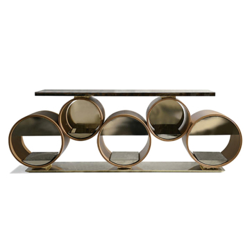 Scandinavian Style Natural Marble Top Sideboard - Luxury Modern TV Cabinet