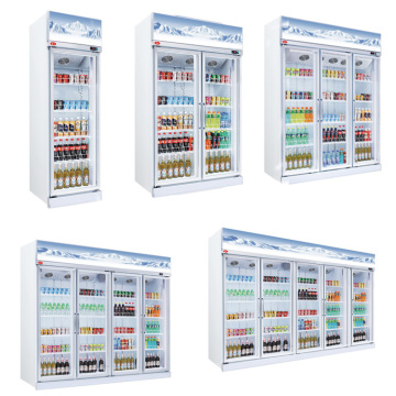 Stainless Steel Glass Door Refrigerator - Beverage Chiller & Display Fridge