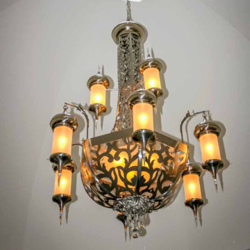 Mosque project brass customized led chandelier light