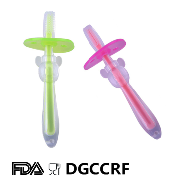 Hottest Sale and Fashionable BPA Free Silicone Oral Care Baby/Kids Toothbrush with Cover