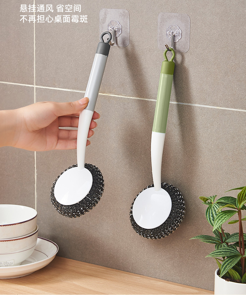 Wire Ball Brush Kitchen Cleaning Brush Pan Scrubber