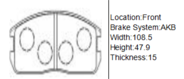 A109K BRACK CAKE SET PER MITSUBISHI LANCER IV Saloon (C6_A)